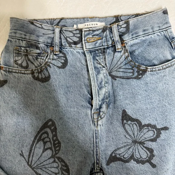 Pacsun Eco Butterfly High Waisted Straight Leg Jeans - Picture 13 of 16